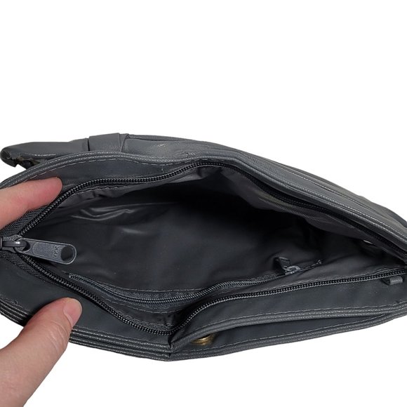 Vegan Leather Grey Clutch - Picture 3 of 6